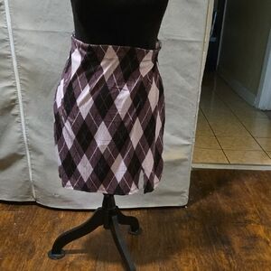 Plaid Women's Skirt in Purple and Black